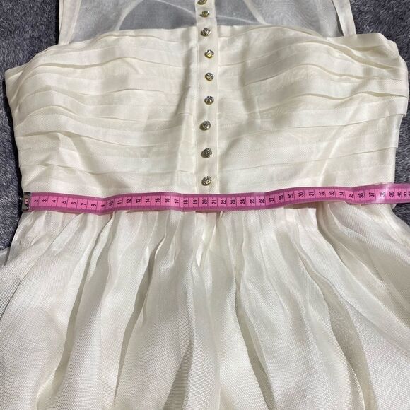 BHLDN Hitherto Comme II Faut Silk Wedding Dress, Lace Floral Sheer Bridal Retro - Picture 11 of 12